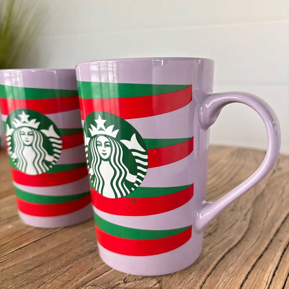 Starbucks 2020 Purple Holiday 11oz. Coffee Mug With Logo Set of Two